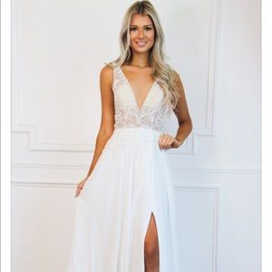 Beaded chiffon wedding dress
